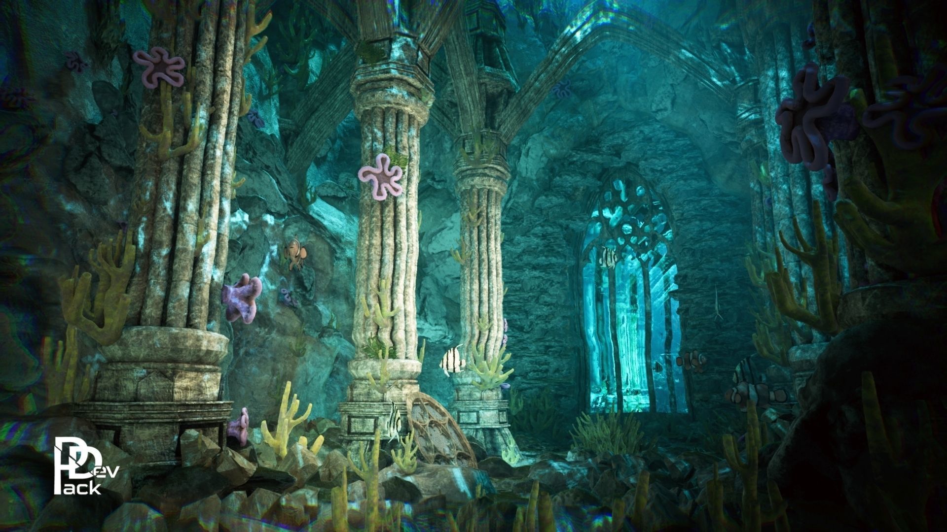 Atlantis Ruins 37 Assets Low-poly 3D model_3