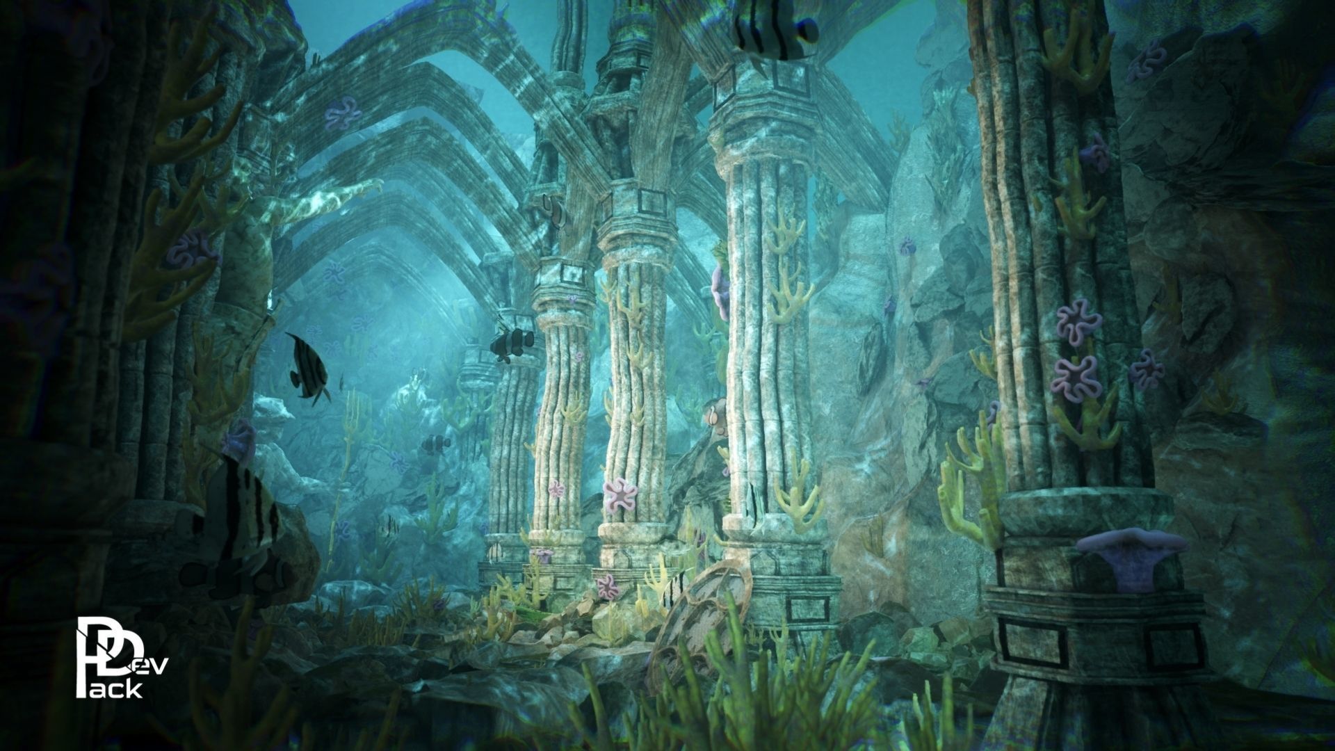 Atlantis Ruins 37 Assets Low-poly 3D model_1