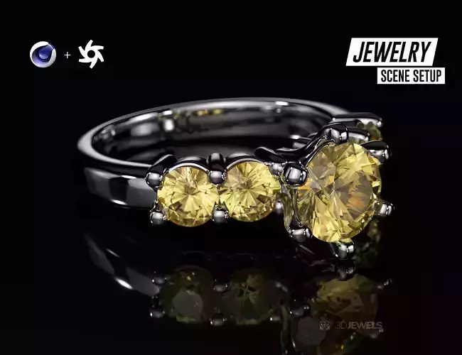 Black Scene Setup for Jewelry Rendering Cinema 4D  Octane Render