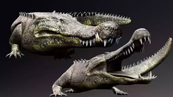 Deinosuchus - Crocodile Low-poly 3D model