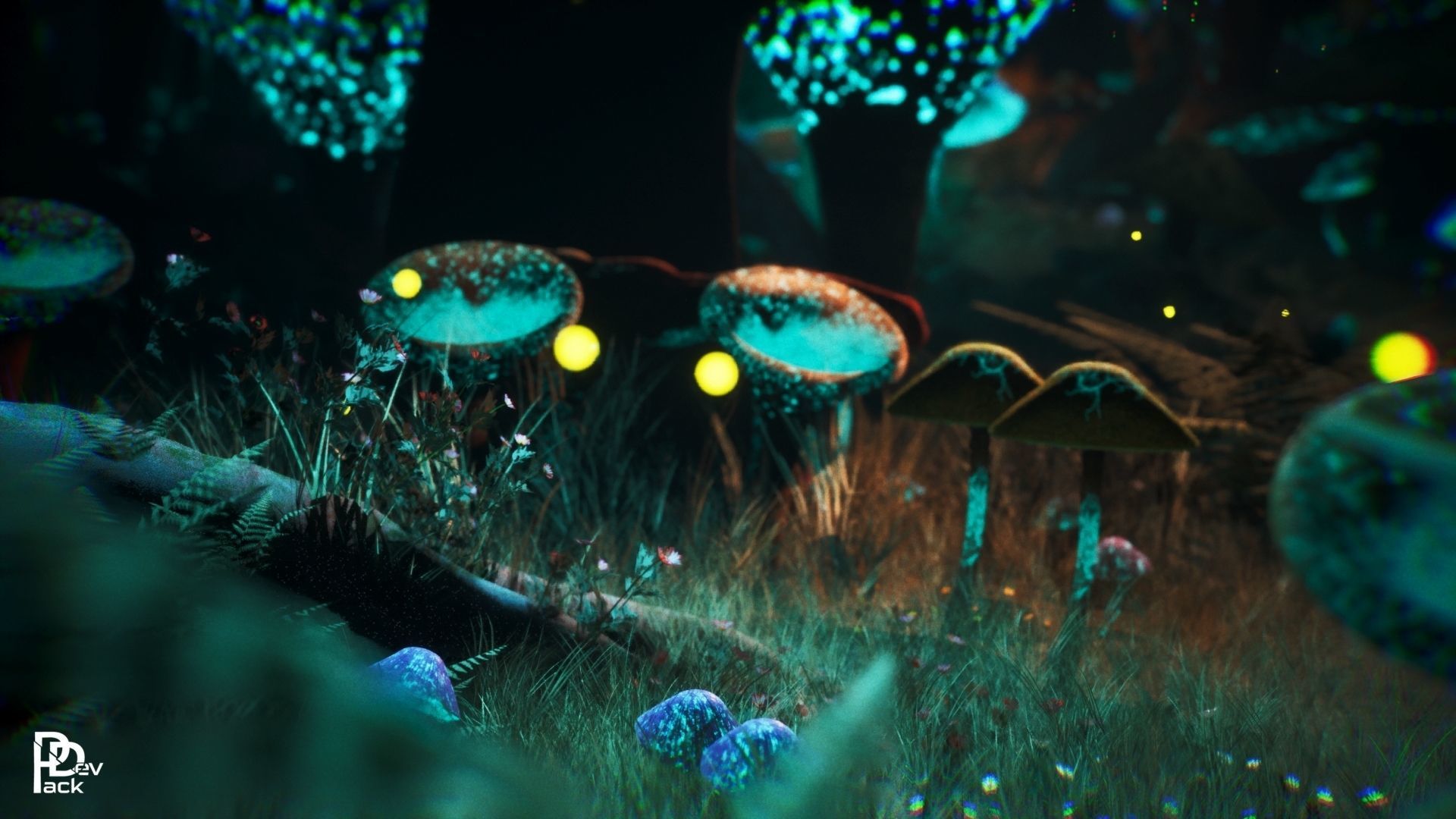 Mushroom Forest 37 Assets Low-poly 3D model_4