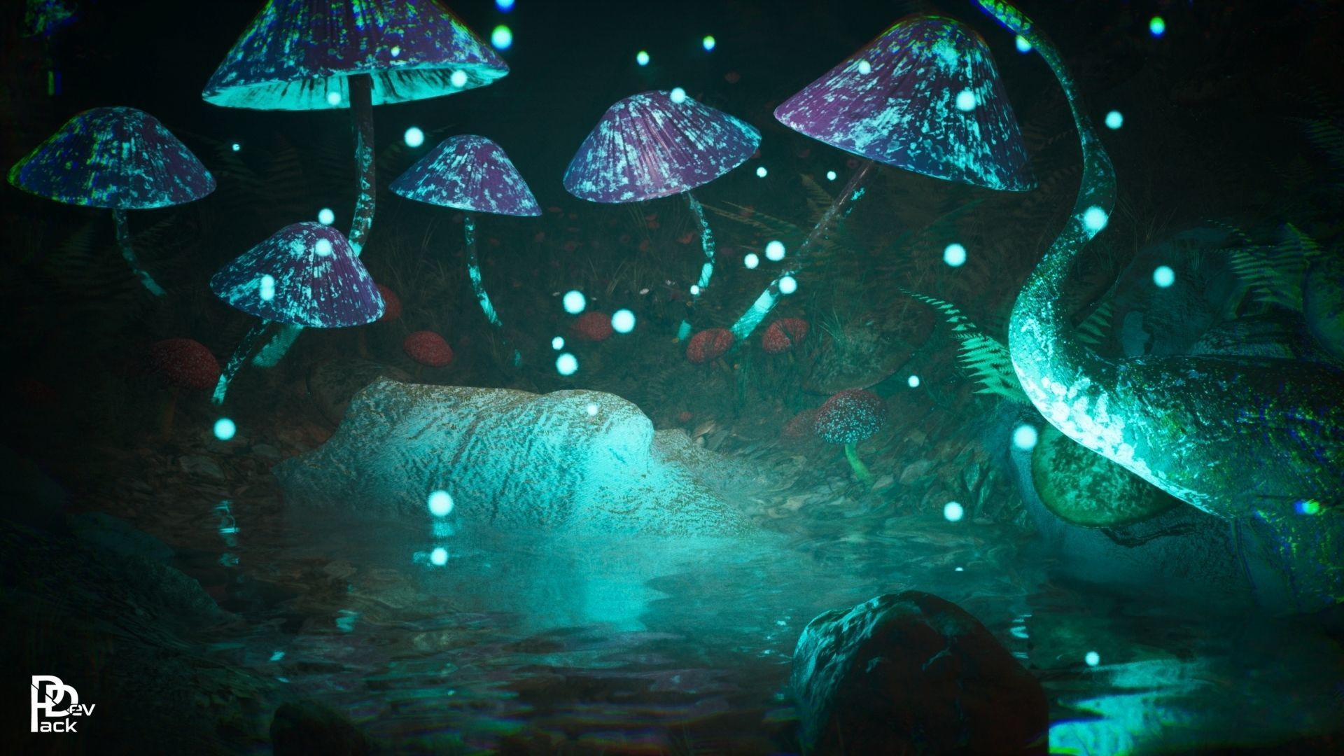 Mushroom Forest 37 Assets Low-poly 3D model_9