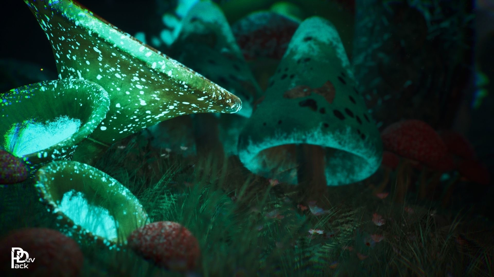 Mushroom Forest 37 Assets Low-poly 3D model_6