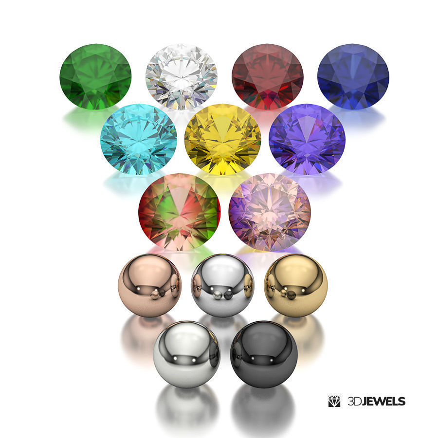 Jewelry Material Library for Rhinoceros with V-Ray 5 Rendering 3D model_2