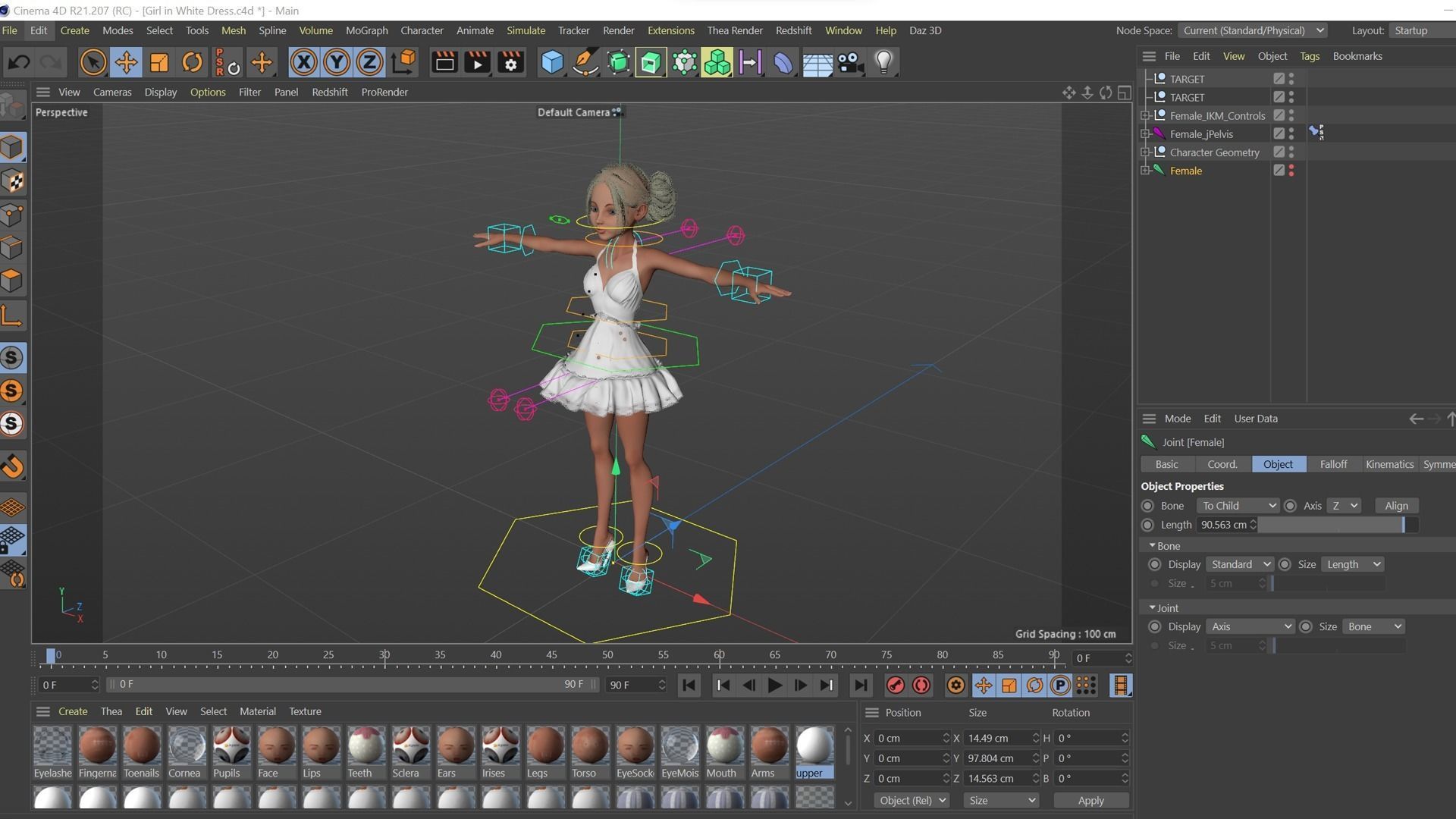 Girl in White Dress Rigged 3D model_33