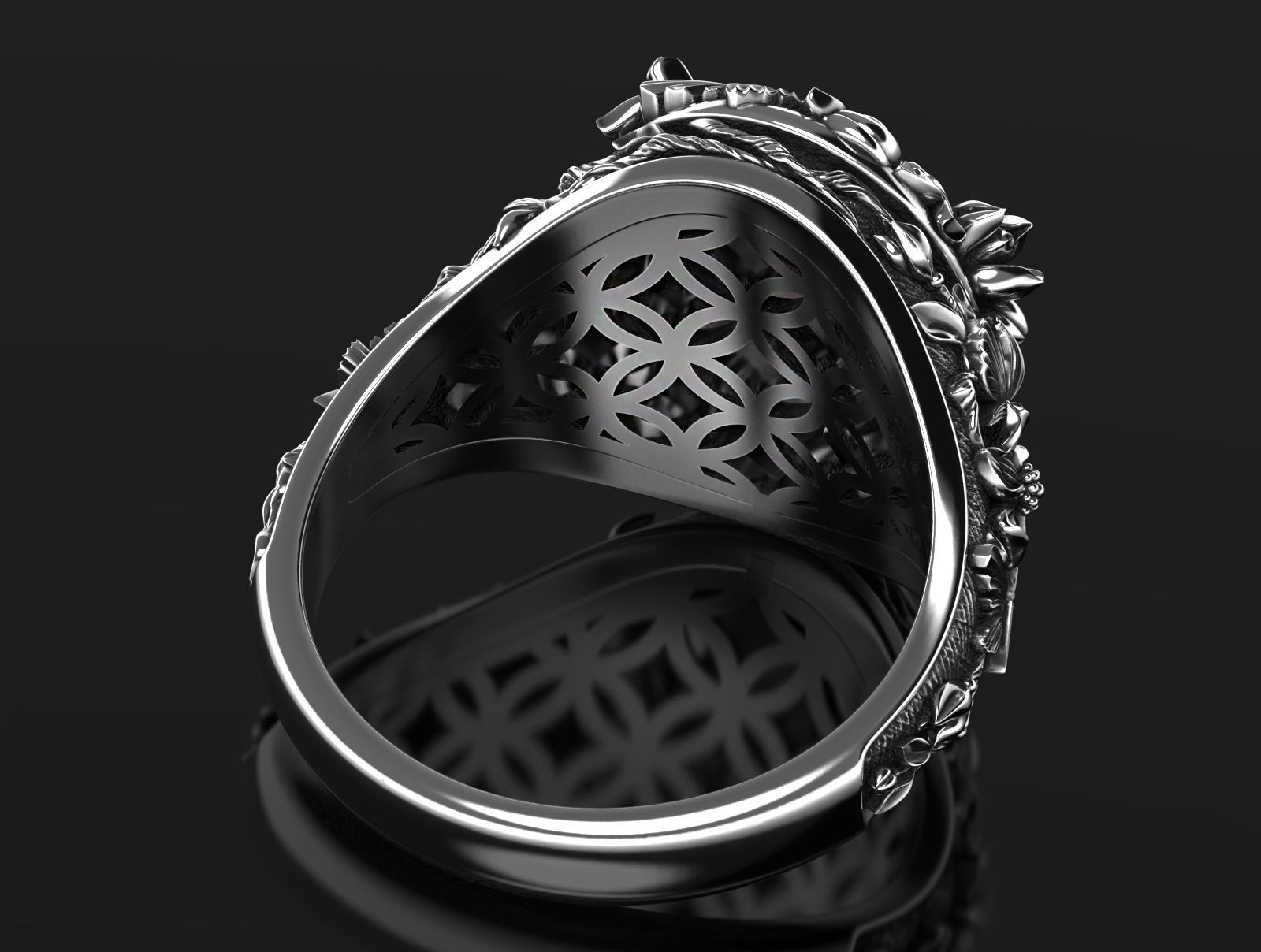 Flora ring  3D print model_10