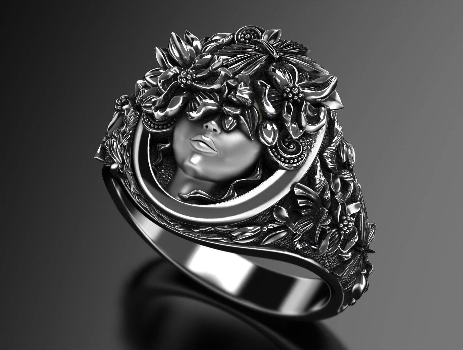 Flora ring  3D print model_2