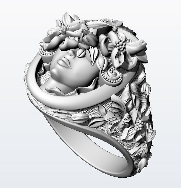 Flora ring  3D print model_12