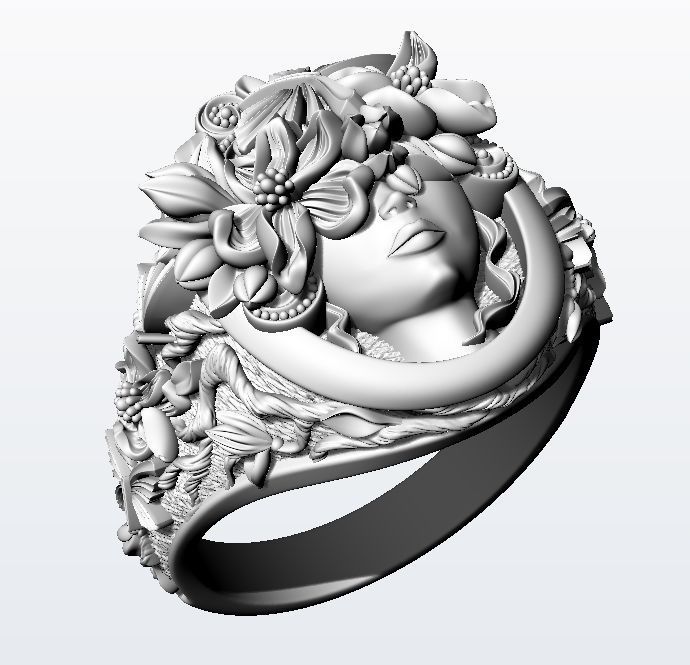 Flora ring  3D print model_11