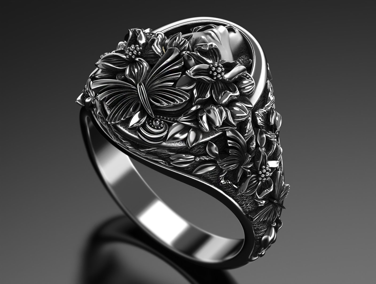 Flora ring  3D print model_4