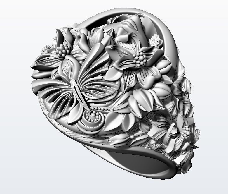 Flora ring  3D print model_13