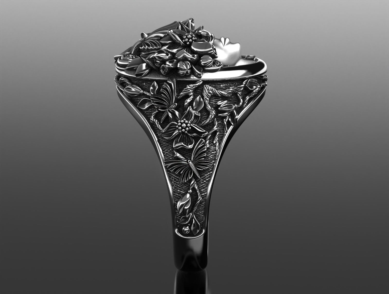 Flora ring  3D print model_6