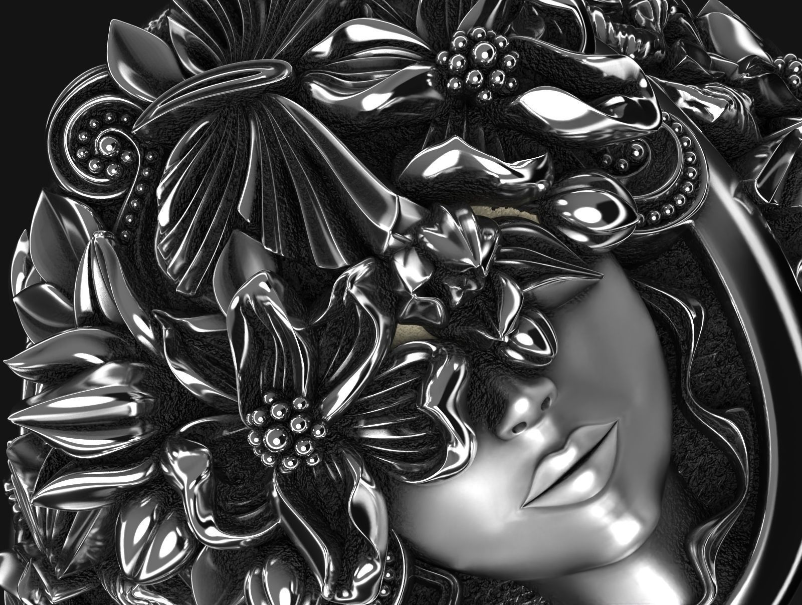 Flora ring  3D print model_7