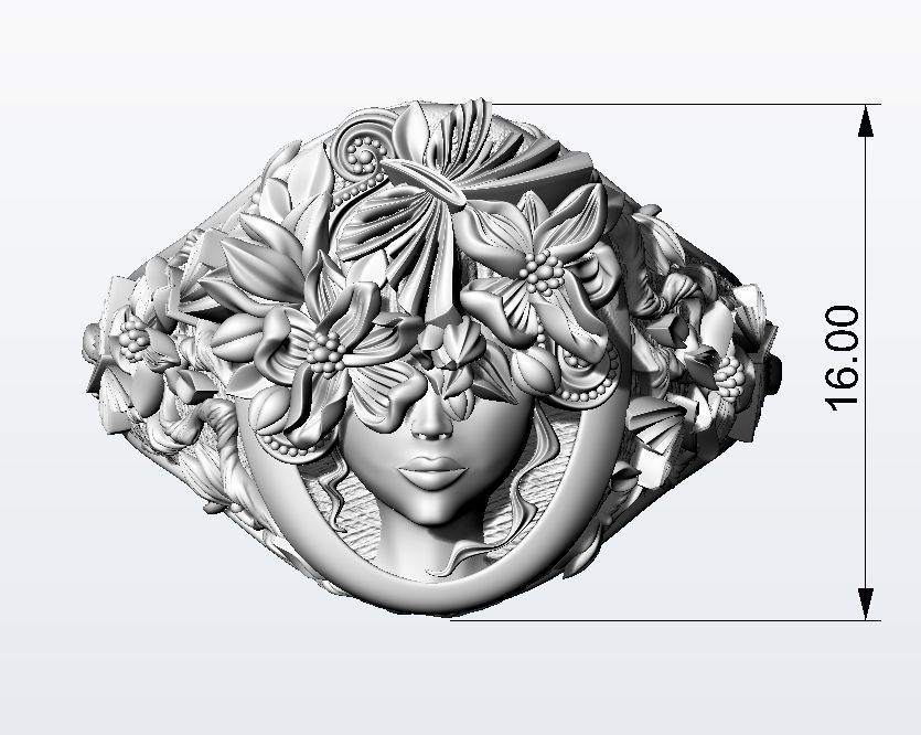 Flora ring  3D print model_14