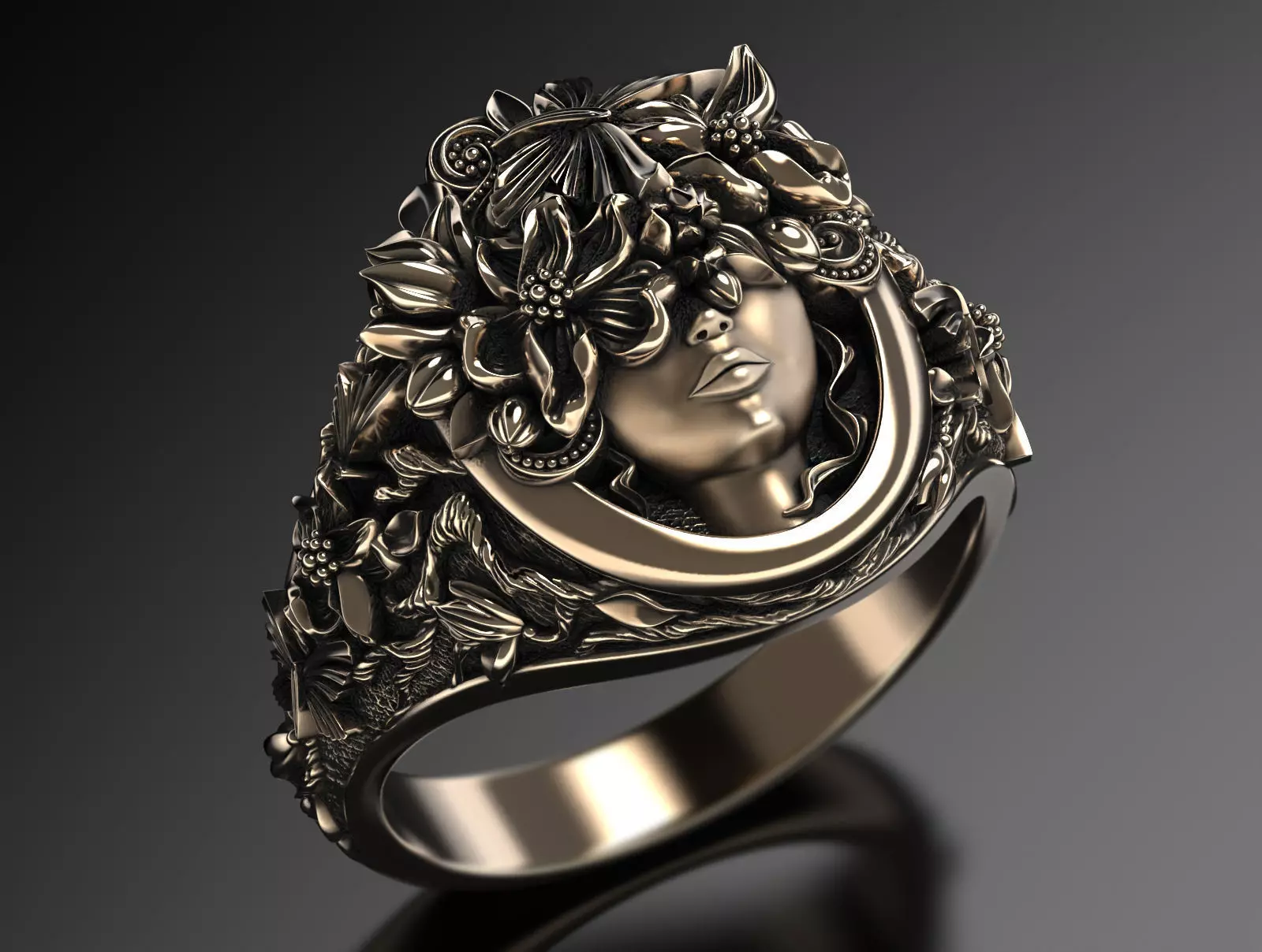 Flora ring  3D print model_0