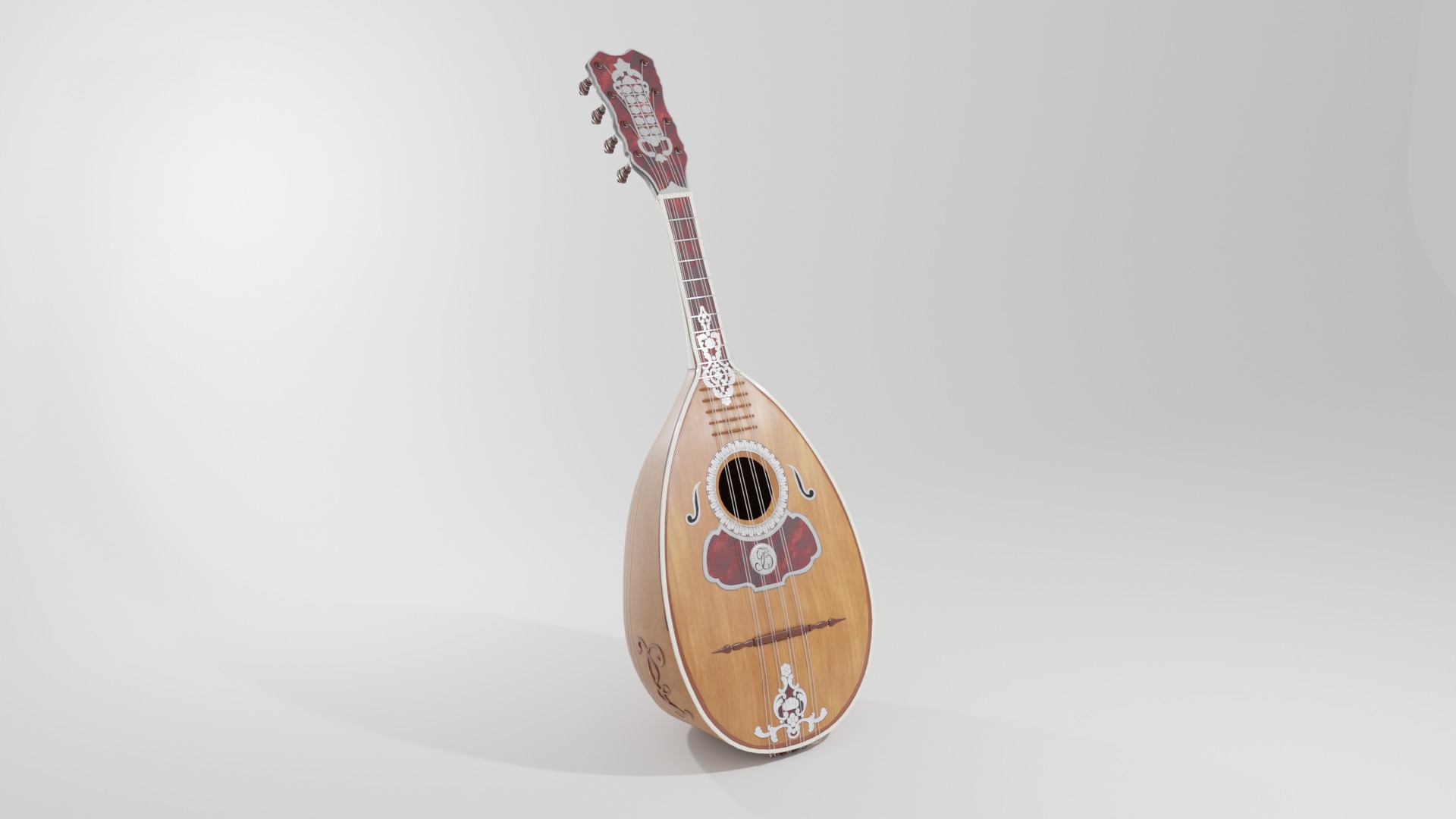 18th Century Mandolin Low-poly 3D model_18