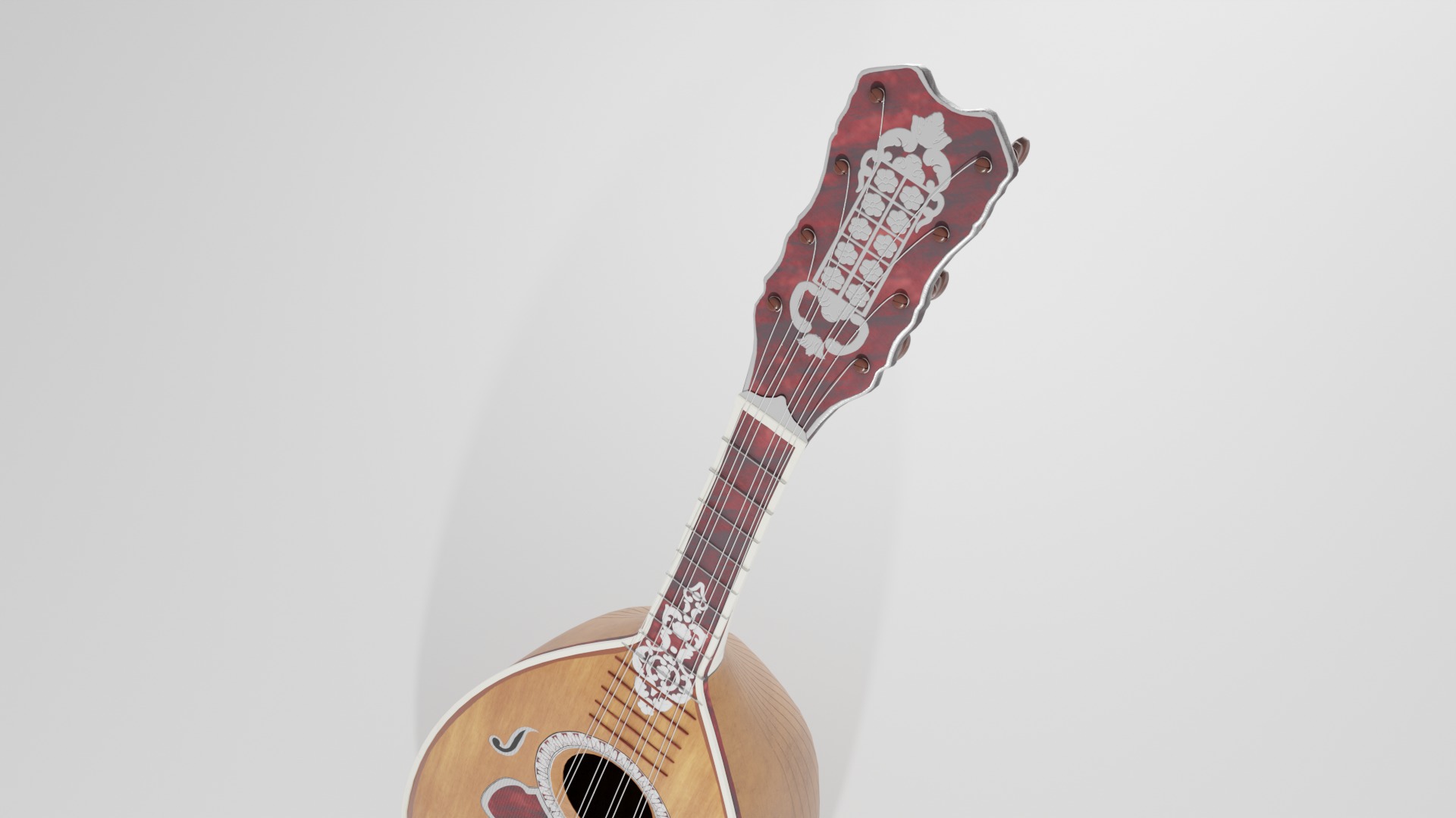 18th Century Mandolin Low-poly 3D model_17