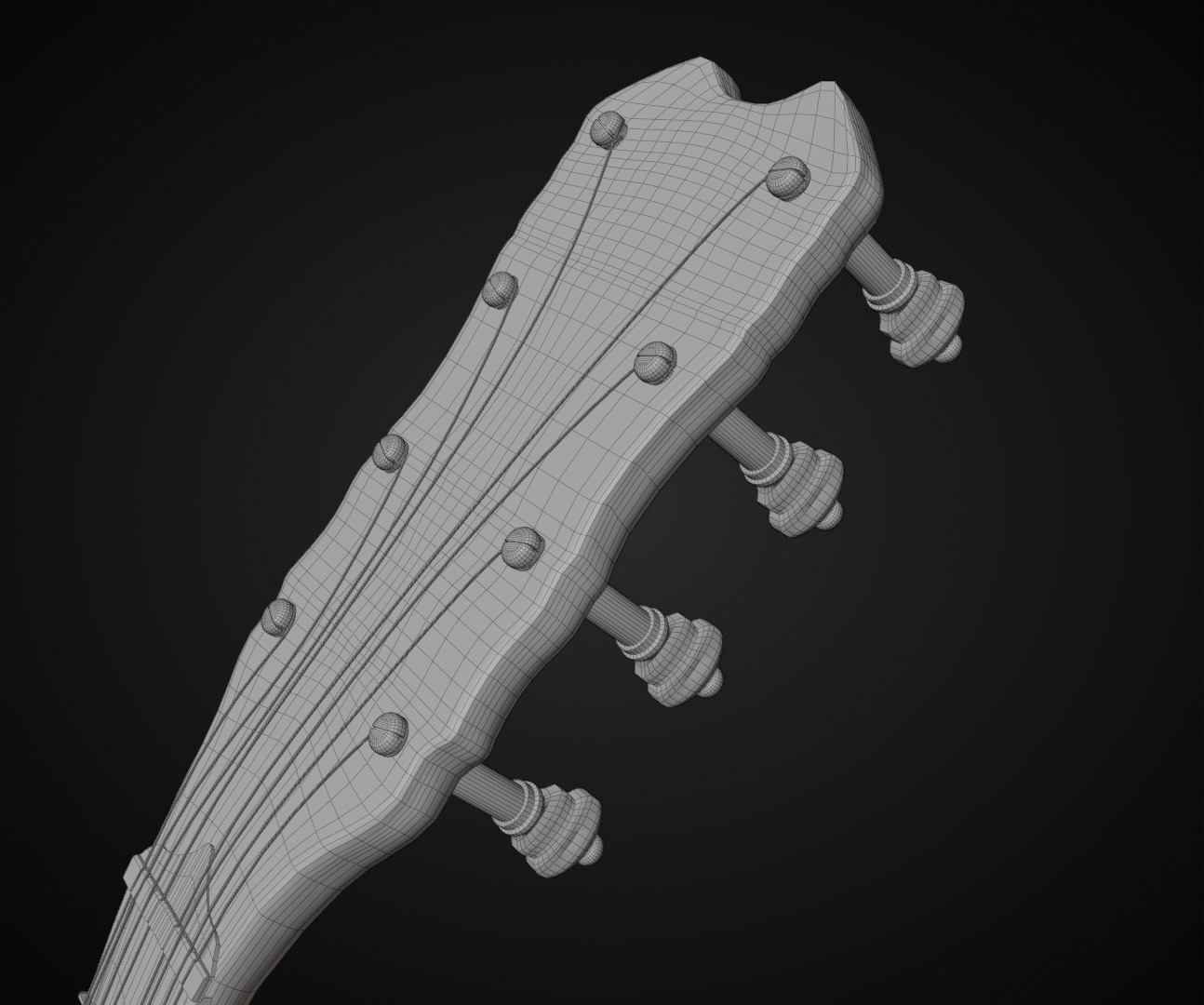 18th Century Mandolin Low-poly 3D model_22