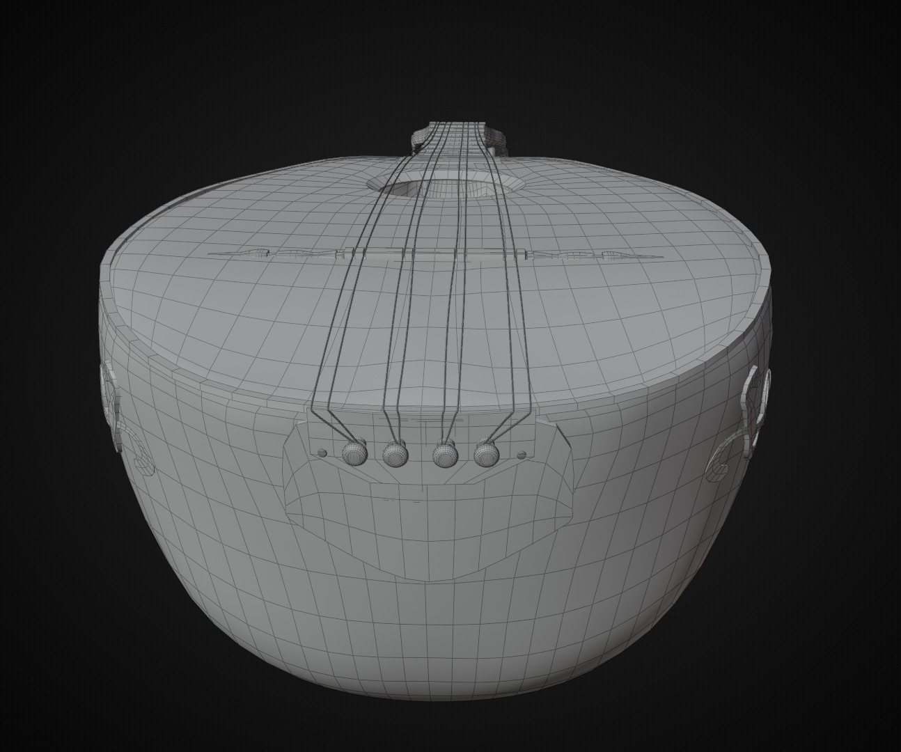 18th Century Mandolin Low-poly 3D model_23