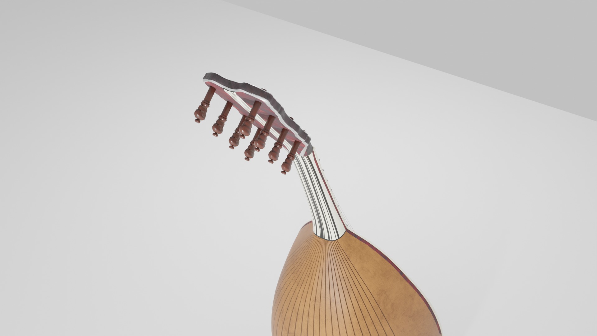 18th Century Mandolin Low-poly 3D model_14