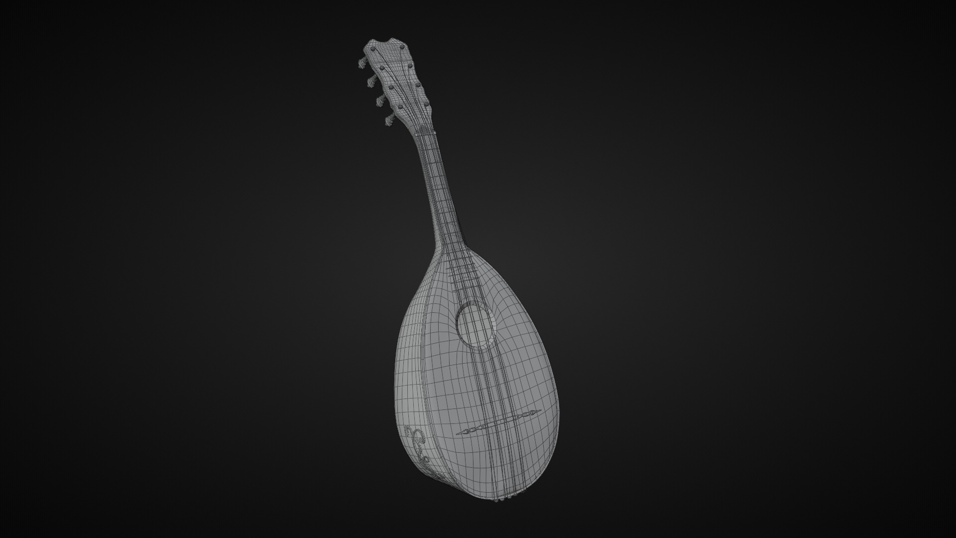 18th Century Mandolin Low-poly 3D model_19