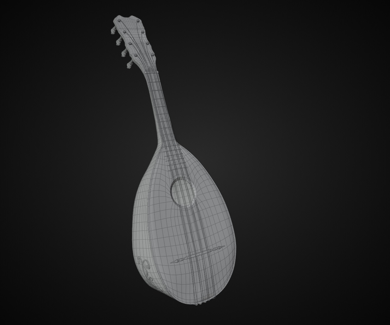18th Century Mandolin Low-poly 3D model_20