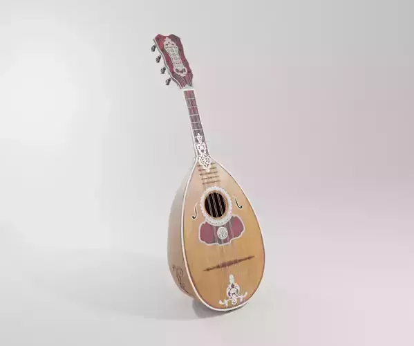 18th Century Mandolin Low-poly 3D model 18th Century Mandolin Low-poly 3D model