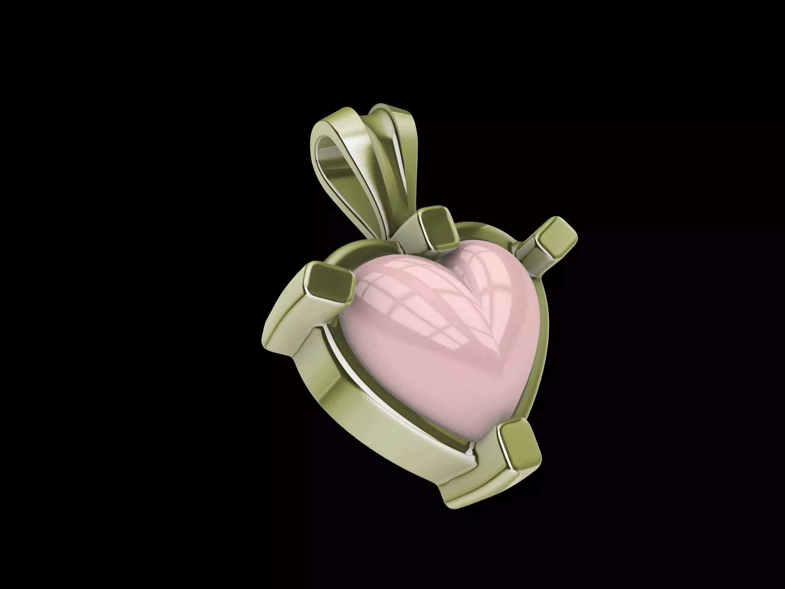 Heart Cabochon Pendant 3D print model