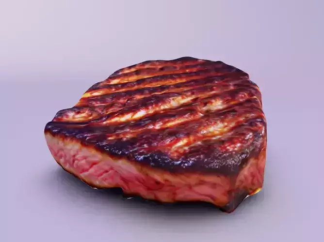grilled steaks 3D model