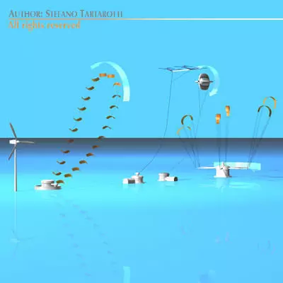 Wind power plants 3D model