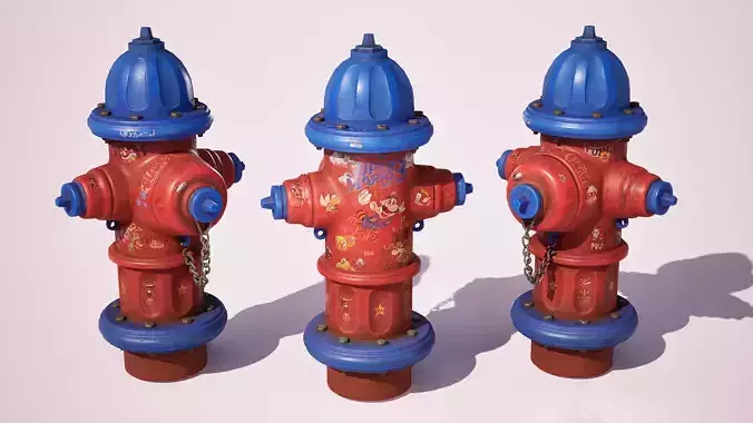  Fire Hydrant Mario Bros Game-Ready with PBR textures