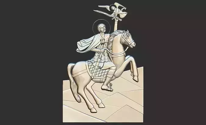 Saint Philopater Mercurius 3d relief printable cnc model  3D print model