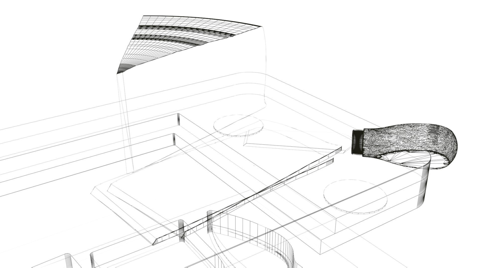 Composition of bamboo cheese board 3D model_12