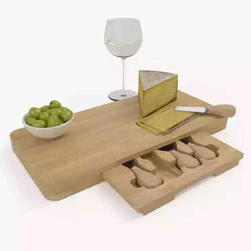 Composition of bamboo cheese board