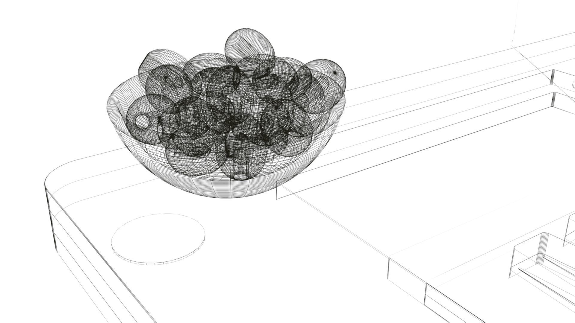 Composition of bamboo cheese board 3D model_11