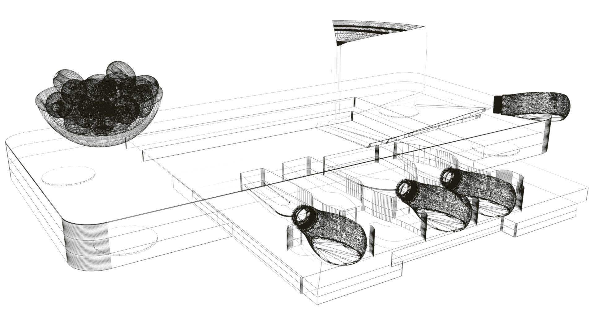 Composition of bamboo cheese board 3D model_10