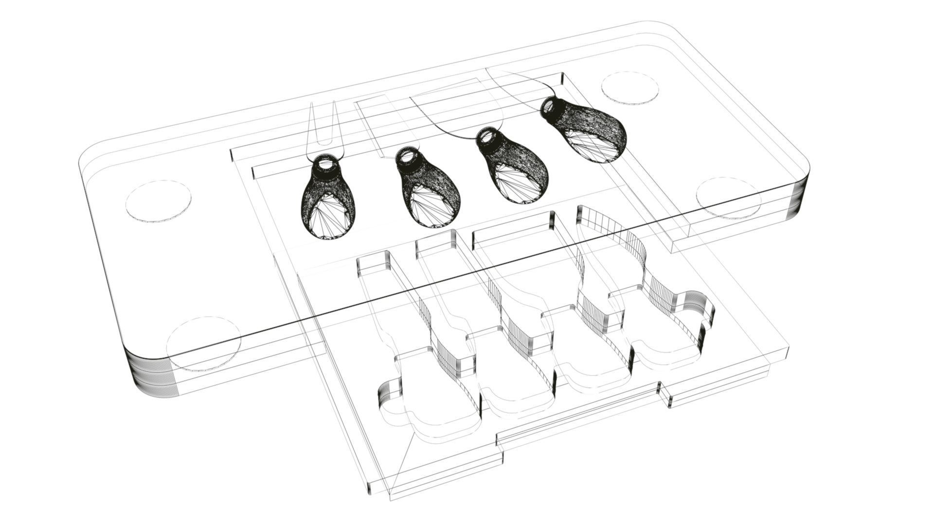 Composition of bamboo cheese board 3D model_13