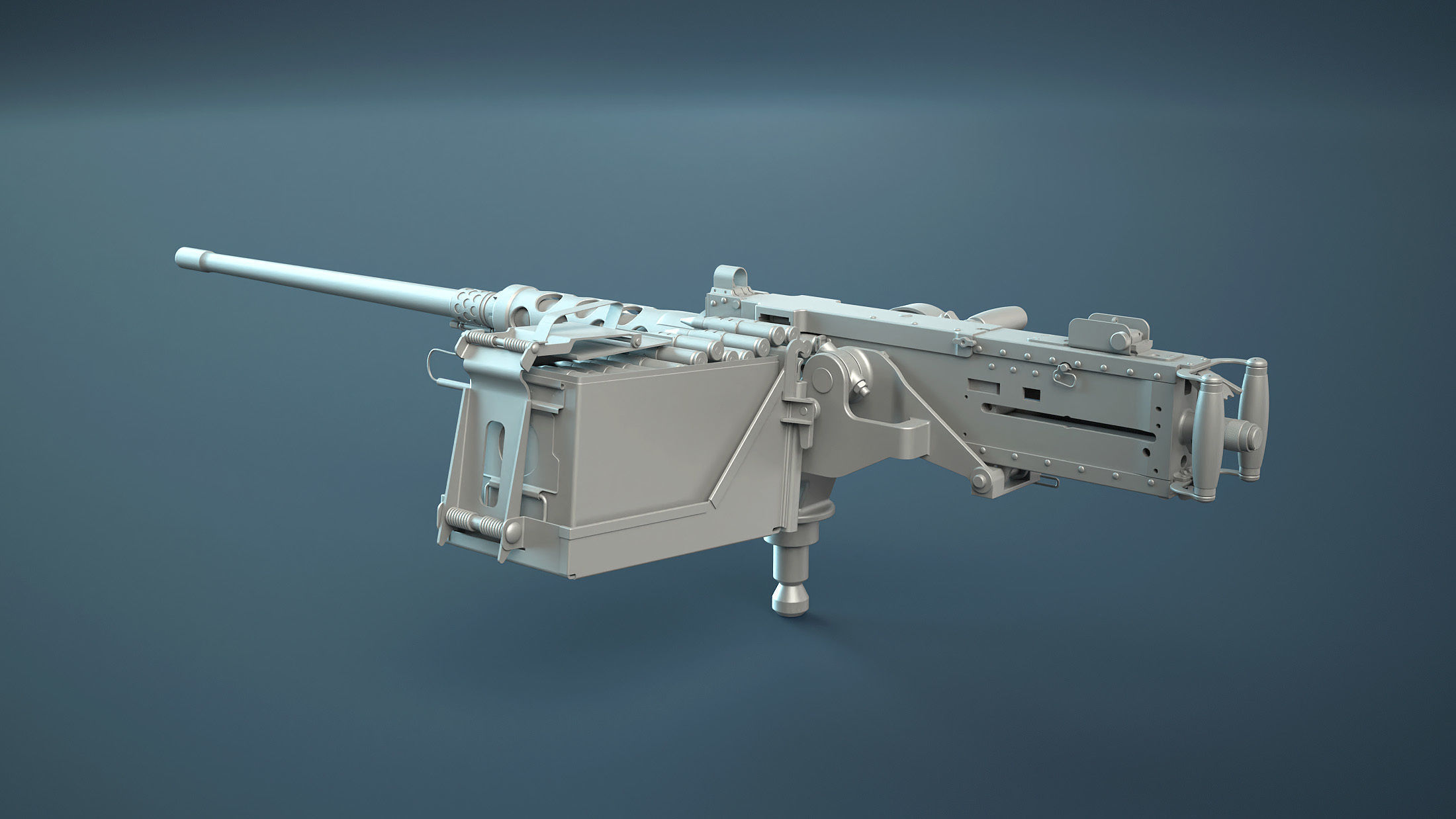 M2HB Browning Machine Gun 3D model_3