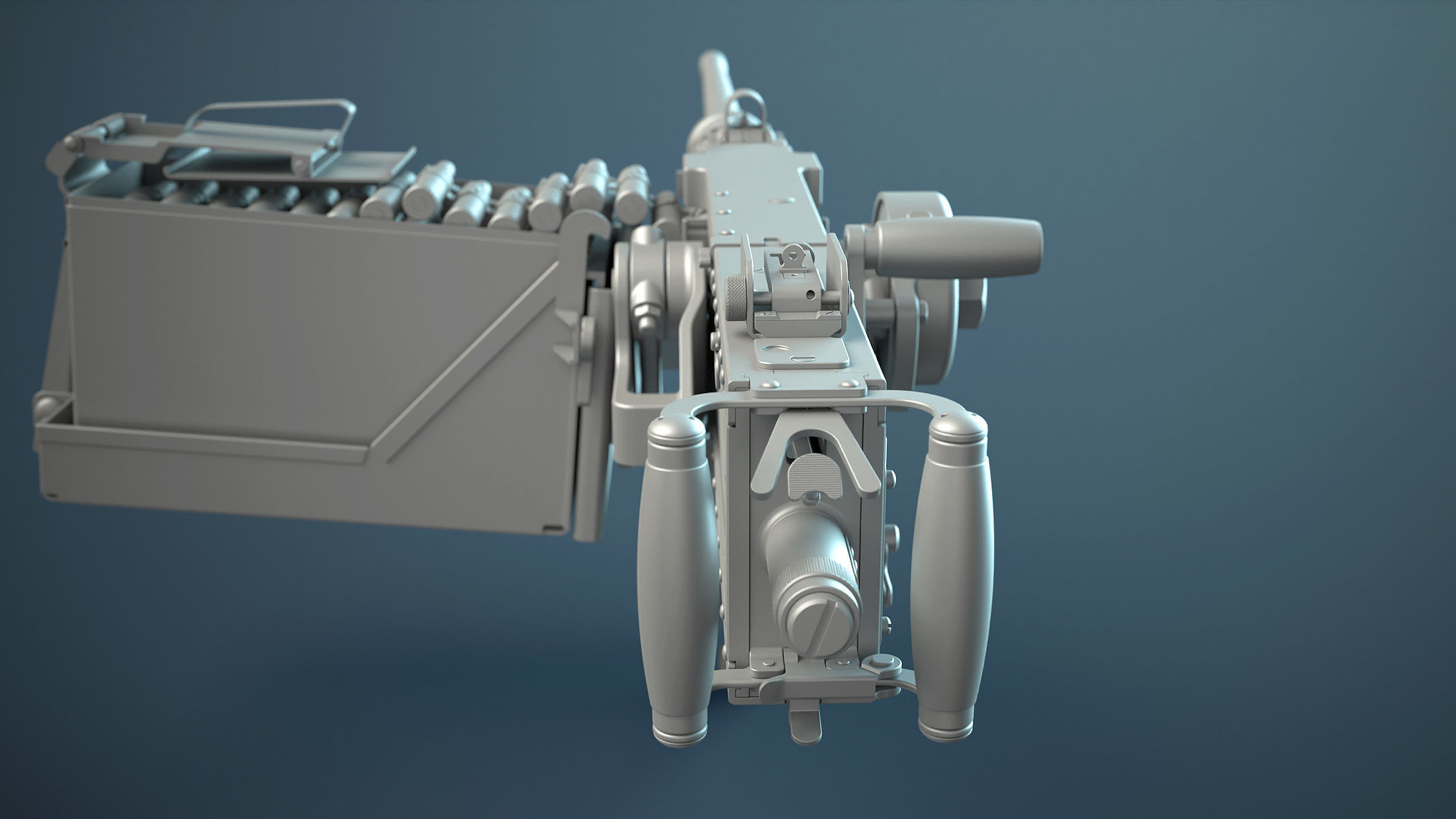 M2HB Browning Machine Gun 3D model_9