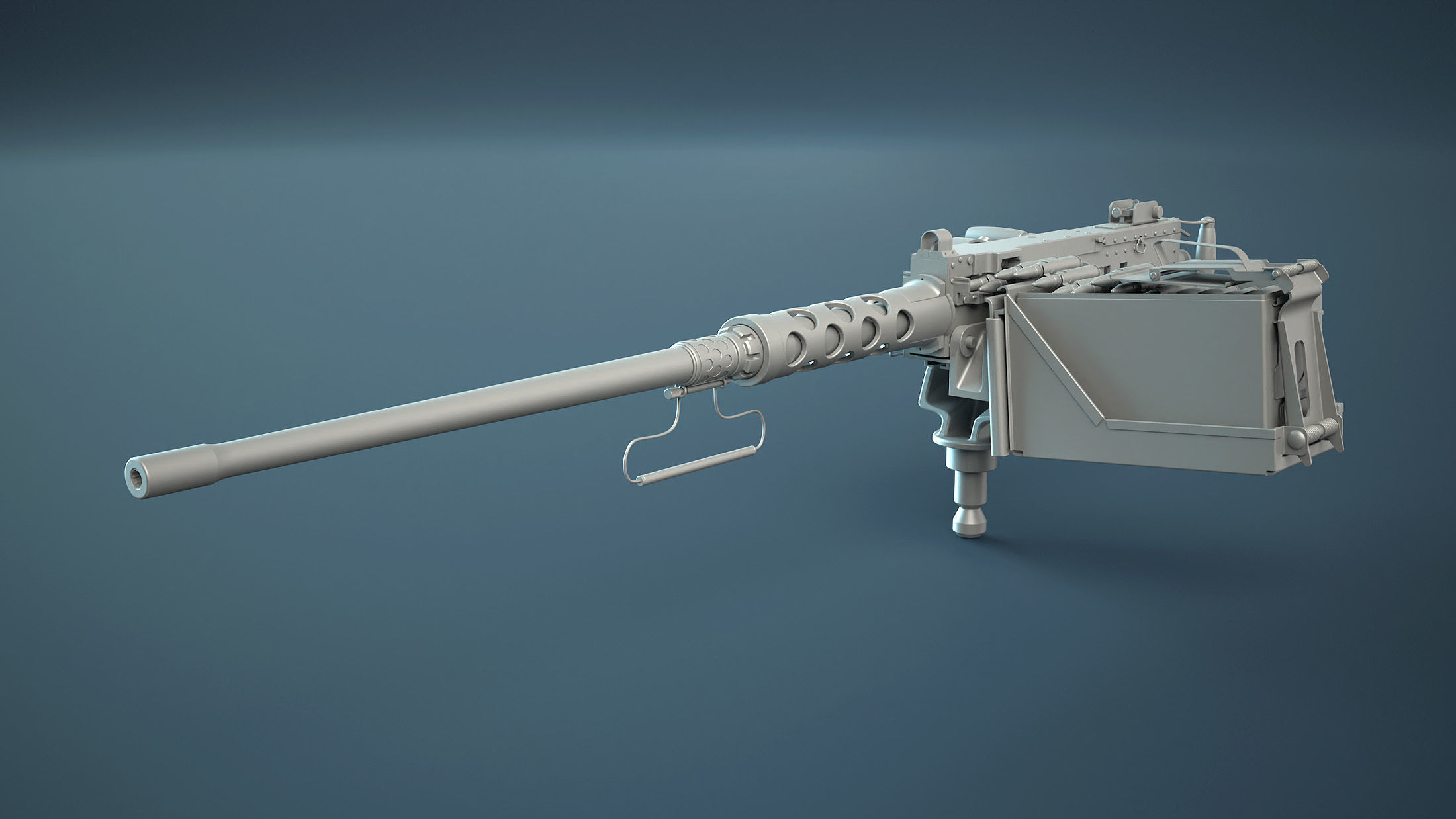 M2HB Browning Machine Gun 3D model_1