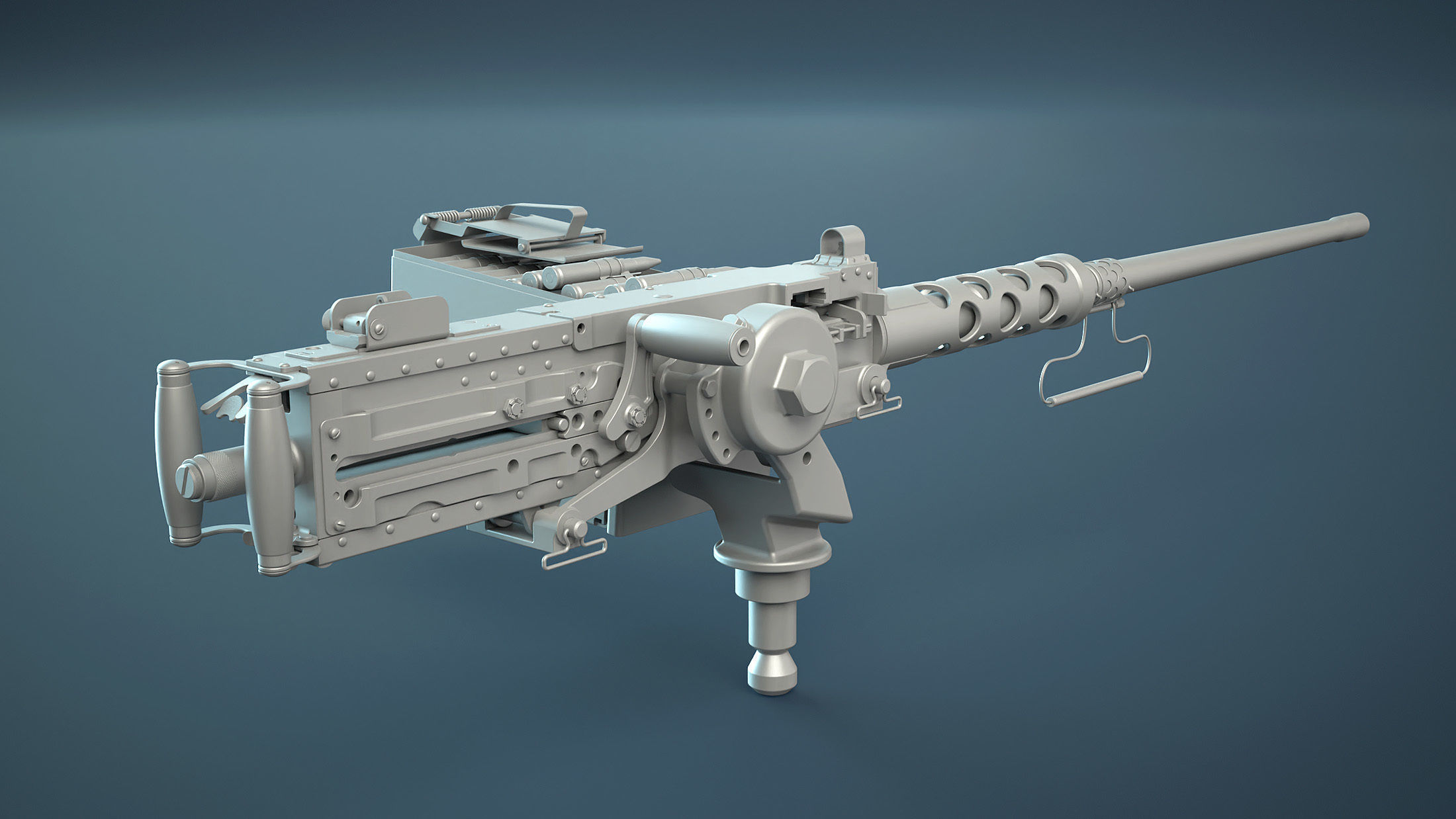 M2HB Browning Machine Gun 3D model_0