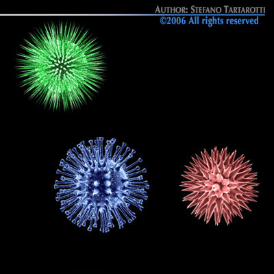3 virus collection starburst 3D model_5