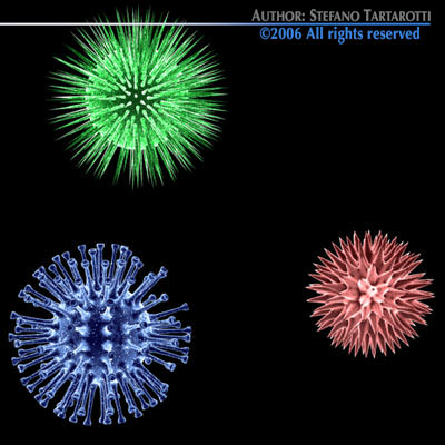 3 virus collection starburst 3D model_6