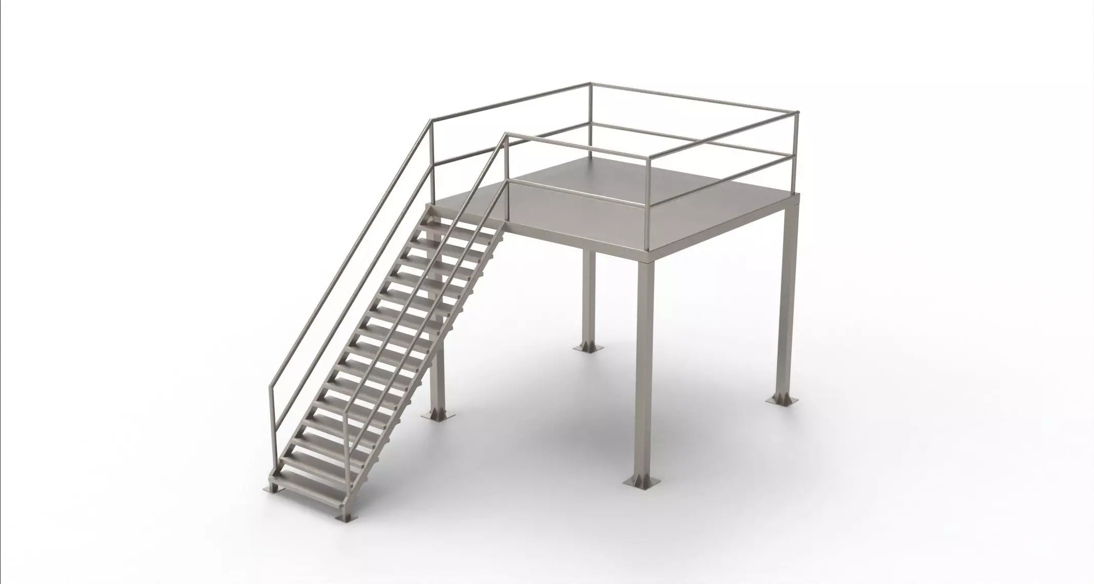 Industrial stairs  3D model_0