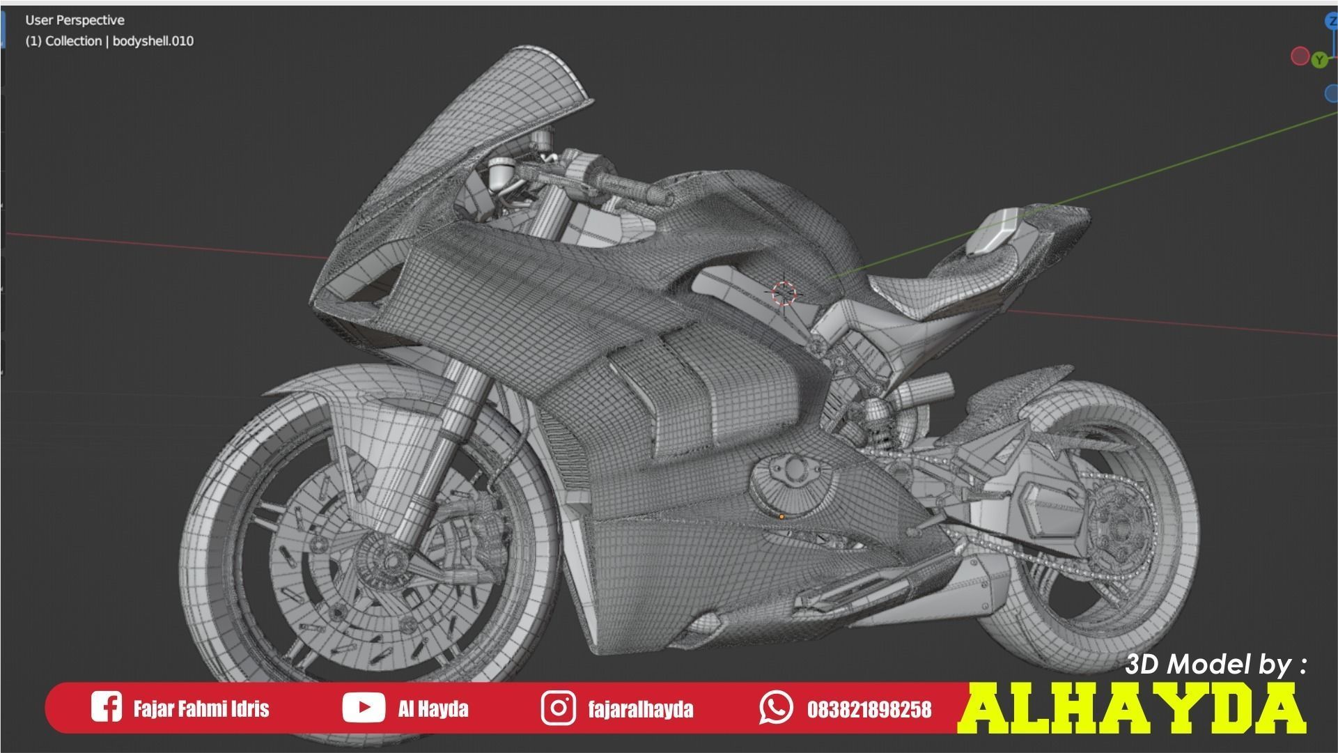 Panigale Superleggera V4 VR 46 Team Low-poly 3D model_7