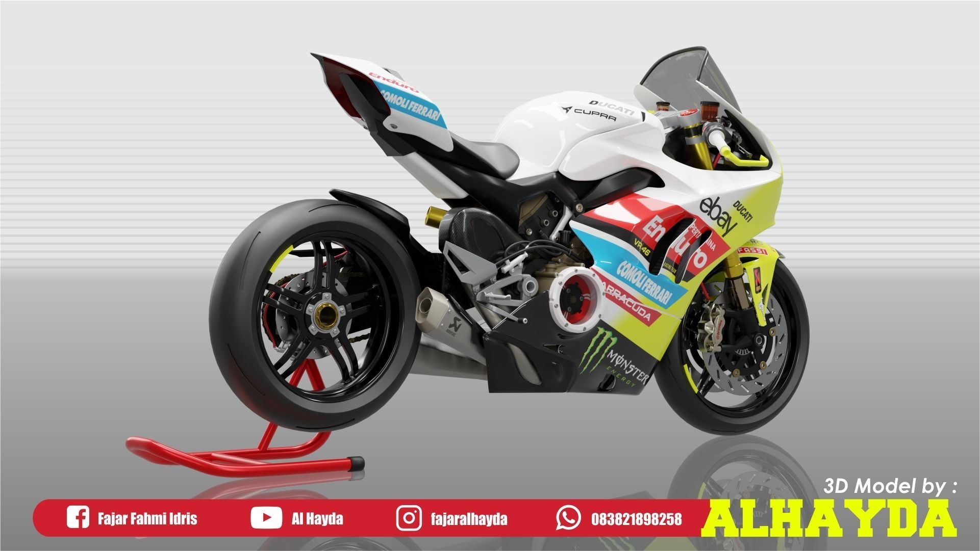 Panigale Superleggera V4 VR 46 Team Low-poly 3D model_1
