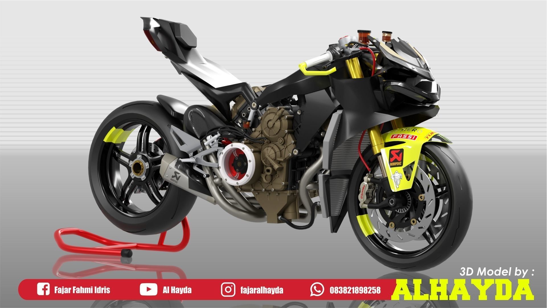 Panigale Superleggera V4 VR 46 Team Low-poly 3D model_5