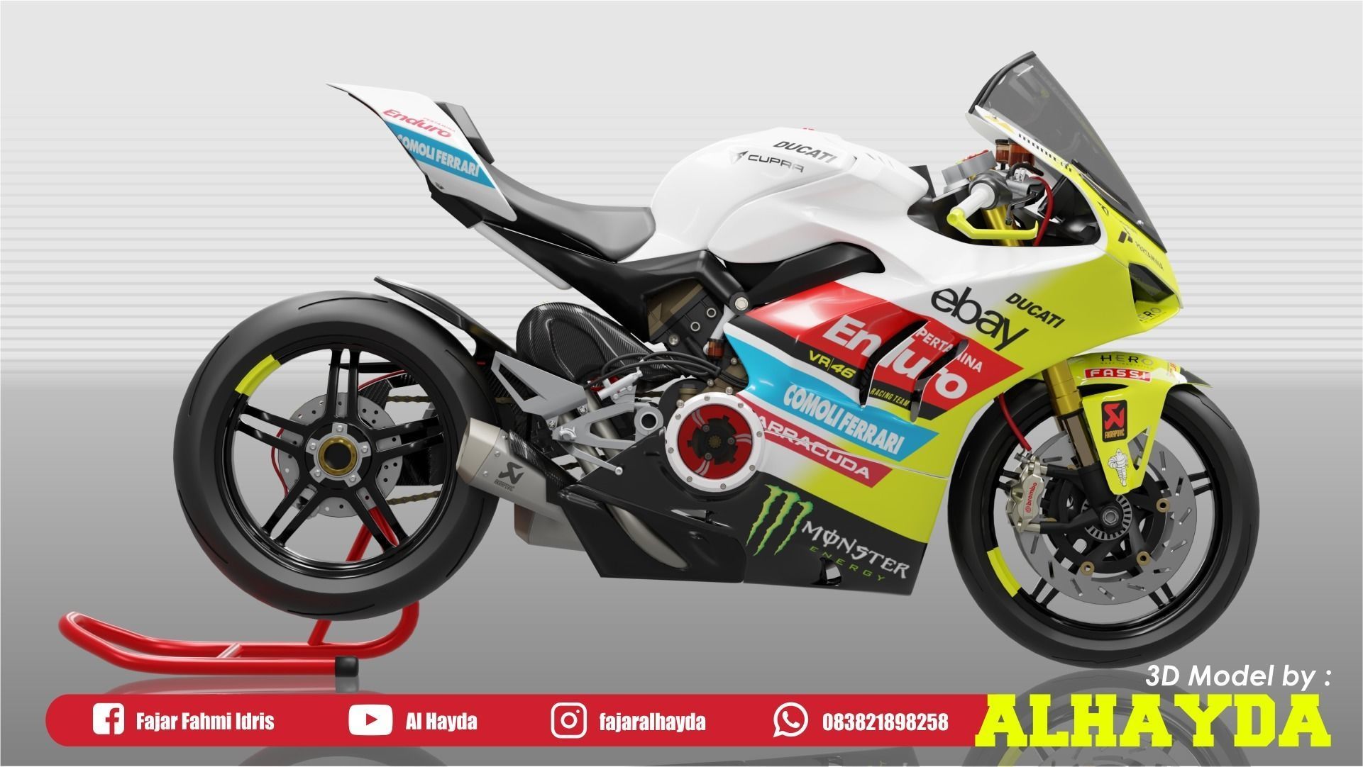 Panigale Superleggera V4 VR 46 Team Low-poly 3D model_3