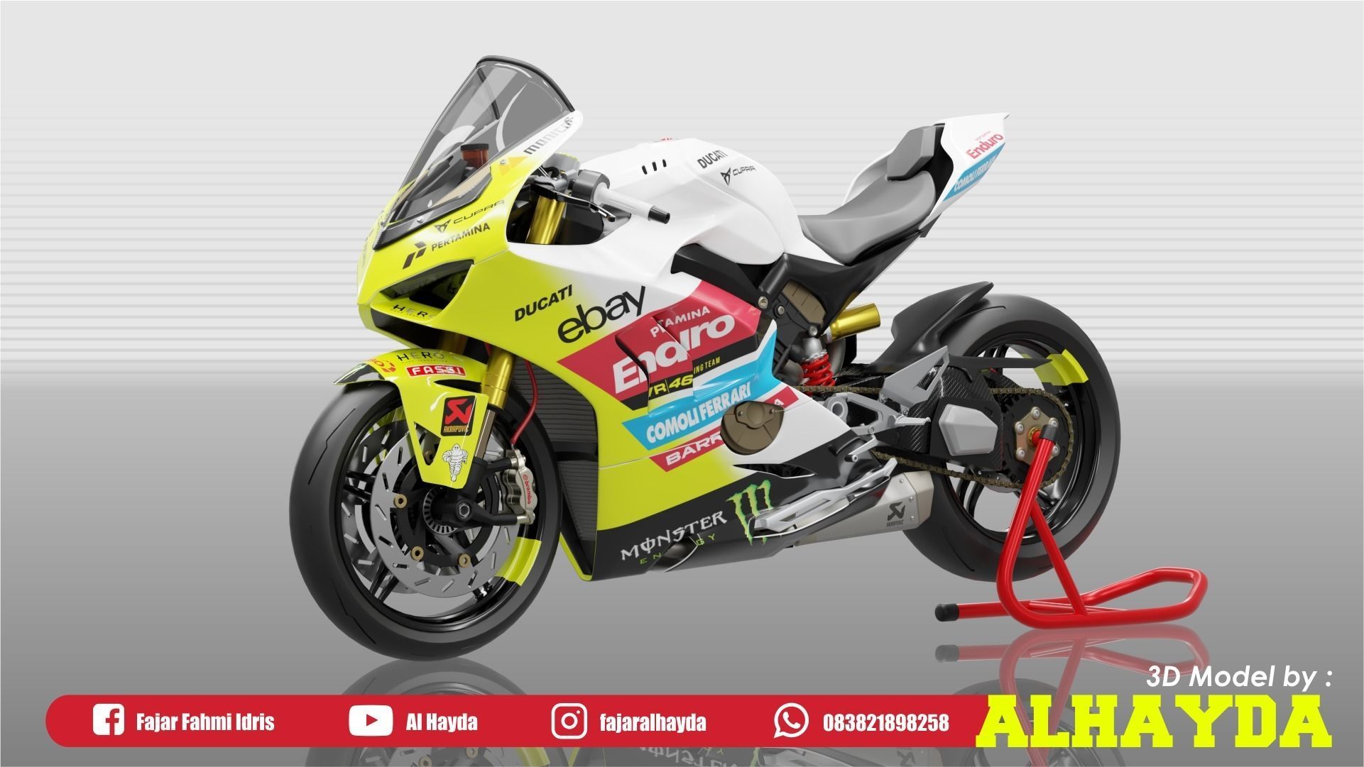 Panigale Superleggera V4 VR 46 Team Low-poly 3D model_2