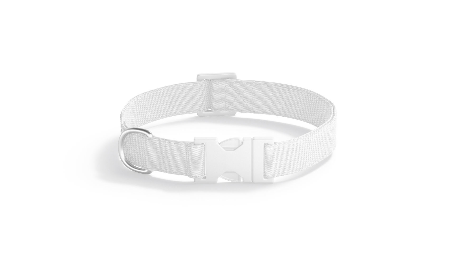 White Dog Collar - nylon pet leash Low-poly 3D model_1